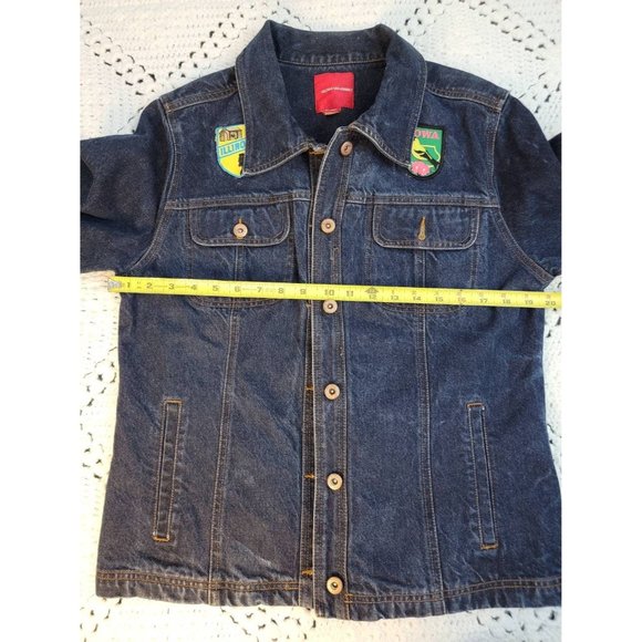 Vintage Rare One of a Kind Women's Size Large State's Patches Jean Jacket - Picture 5 of 6